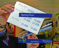 Window and wall mounted branded notice holders.